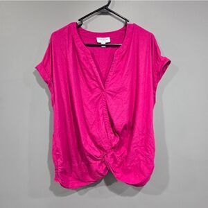 🐢 Marc New York Pink Linen Top XL